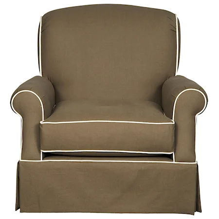 Skirted Accent Chair with Contrasting Welt Cord Trim
